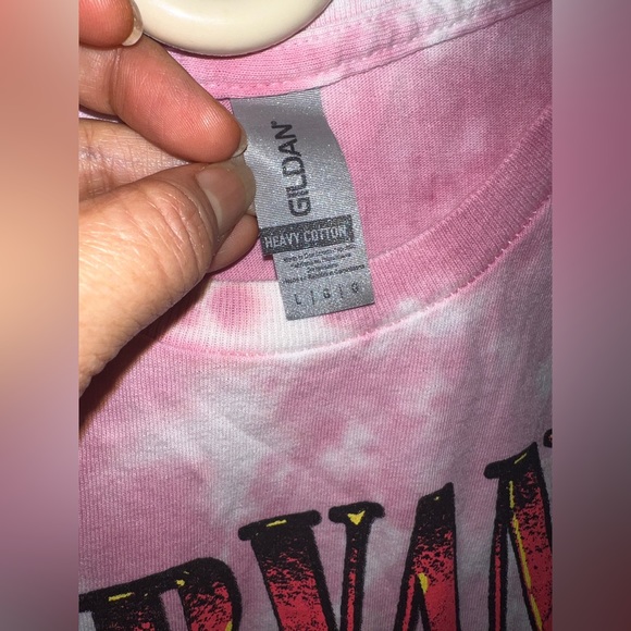 😛 NWOT! Nirvana Pink Tie Dye Tee - Picture 3 of 5